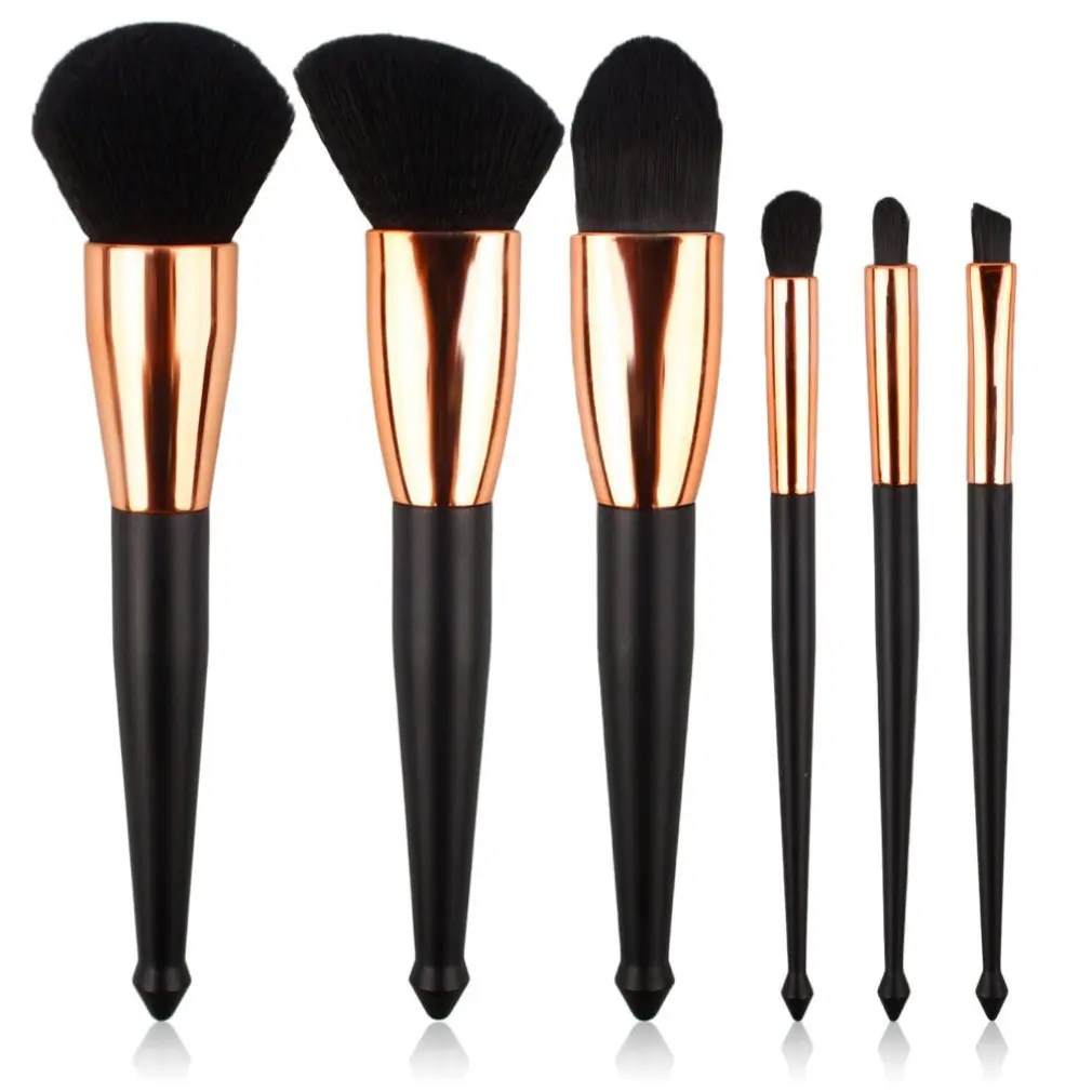 

6PCS Classic Design Plastic Handle Makeup Brush for Foundation Blusher Powder Eyebrow Cosmetic Brush Tools