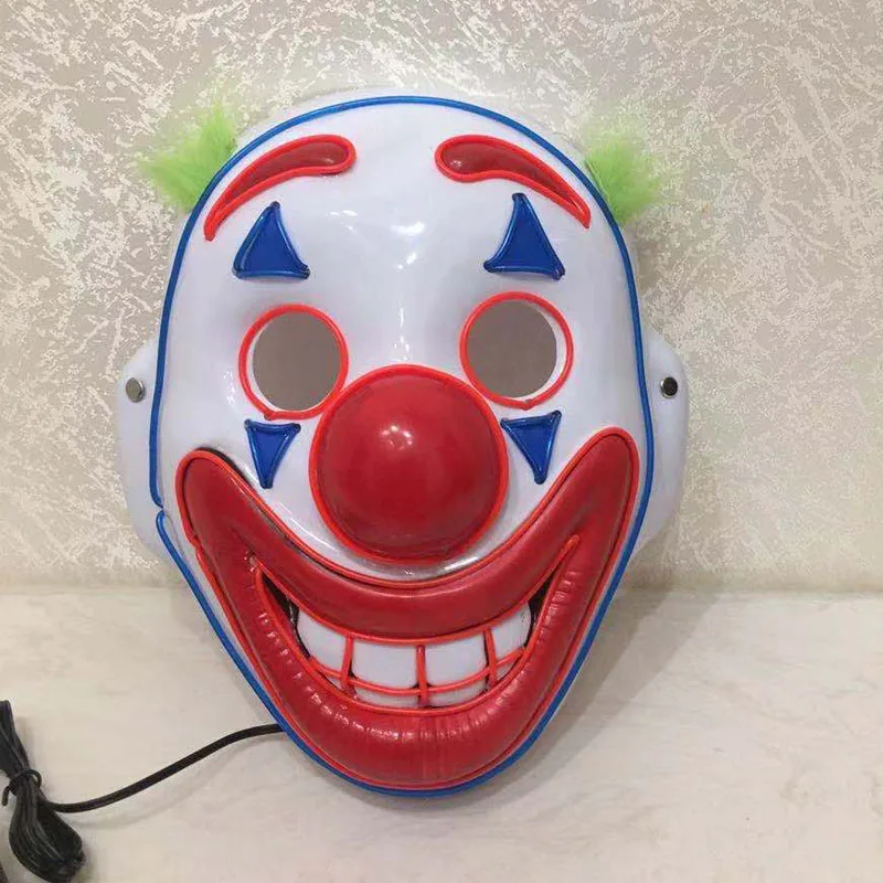 Маска Джокера Хоакина Феникса Артура флека клоуна ПВХ светодиодный маски для косплея реквизит для женщин и мужчин Хэллоуин