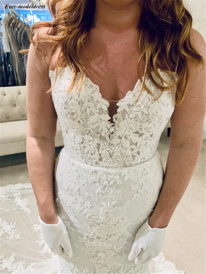 Vestido De Noiva, свадебные платья русалки, кружевные аппликации, милая открытая спина, Длинные свадебные платья, платье невесты