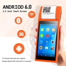 Wifi Android téléphone robuste PDA imprimante 58mm sans fil thermique Mobile POS portable Terminal caméra 1D 2D QR lecteur de codes à barres(China)