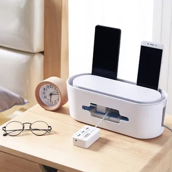 

Creative Multifunctional Plug-in Plastic Storage Box Living Room Desktop TV Computer Power Cord Plug-in Cable Management Box