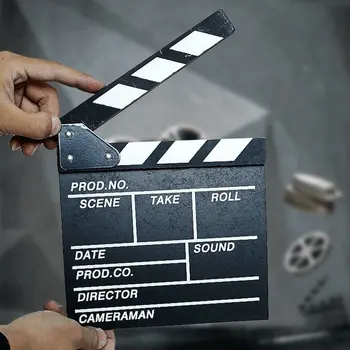 

Director Video Scene Clapperboard Clapper Board Acrylic Dry Erase Director TV Movie Film Action Slate Clap Handmade Cut Prop New