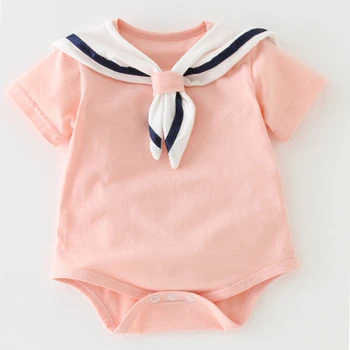 

Baby Boy Girl Romper 0-2Y Summer Newborn Baby Clothes Short Sleeve Kids Boys Jumpsuit Navy Style Baby Clothes