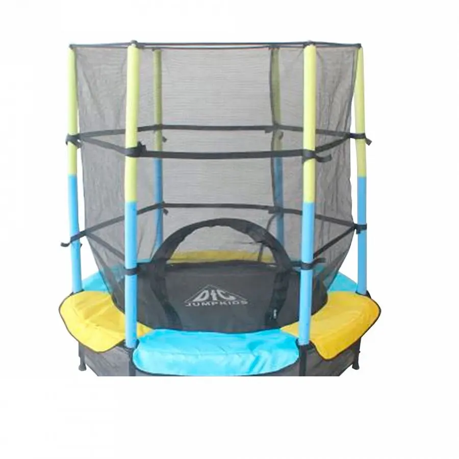 Батут детский DFC JUMP KIDS 55" диаметр 137 см желтый/синий с сеткой | Спорт и