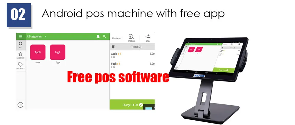 Free Shipping New OEM Tablet 10inch Touch POS Cash Register with Printer,Bluetooth Scanner,Cash Drawer for Restaurant