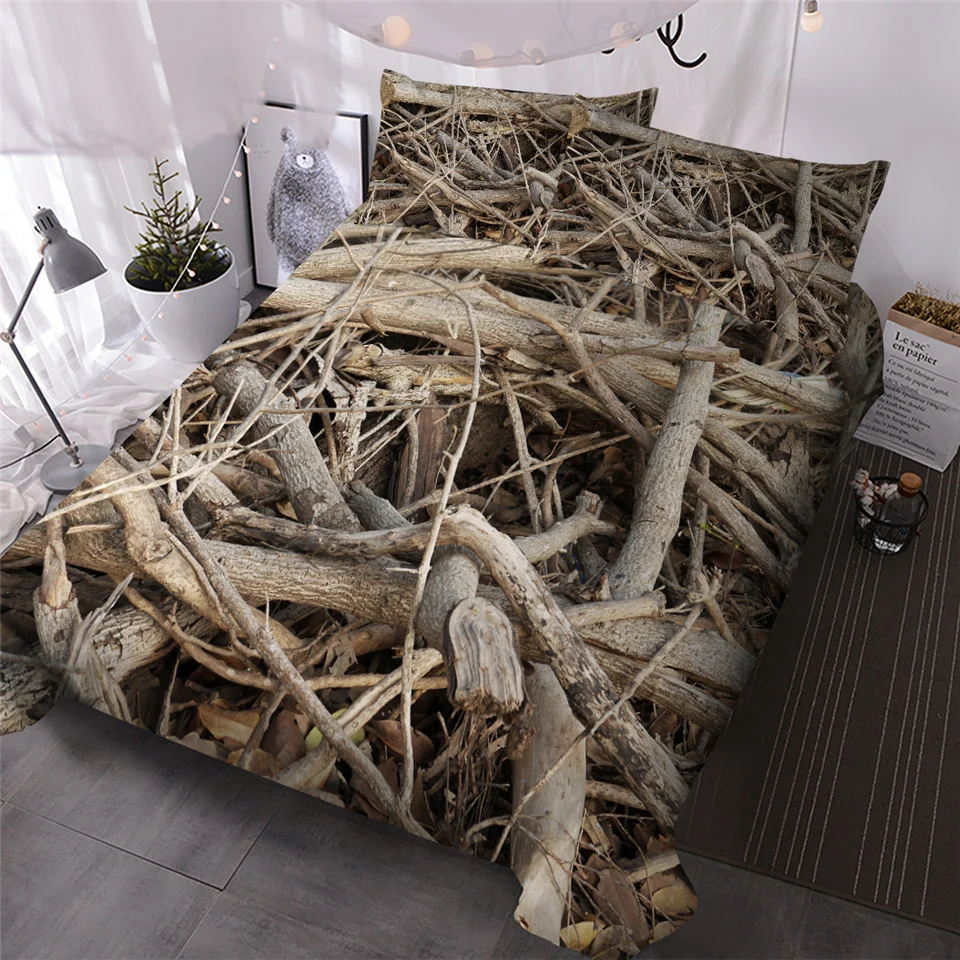 

HM Life Duvet Cover Set Tree Branches 3D Printed Bed Cover Nature Style Bedding Set 3pcs Adults and Kids Home Bedclothes