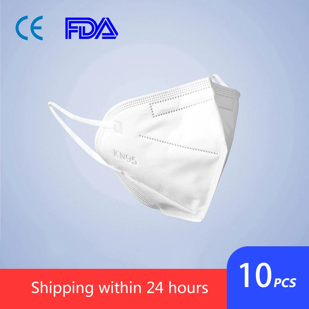

10Pcs KN95 CE Certification Face Mask N95 FFP3 Mouth Mask Anti Smog Strong Protective Than FFP2 KF94