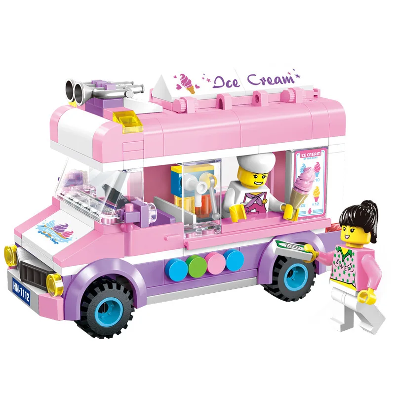 213 шт. 1112 мобильный грузовик для мороженого доверие девочек интеллектуальные