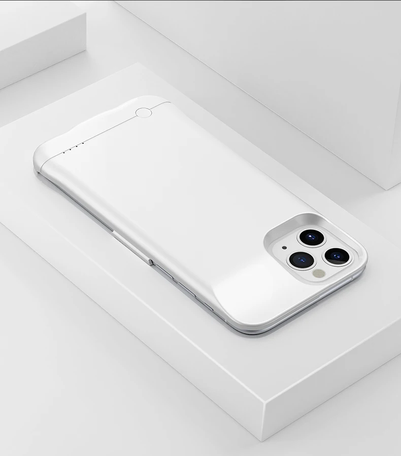 6200 мАч чехол для зарядного устройства для iPhone 11 Pro Max Чехол Для Аккумулятора Внешний аккумулятор чехол для зарядки для iPhone 11 зарядное устройство тонкий внешний Ba - Цвет: i11 pro max white
