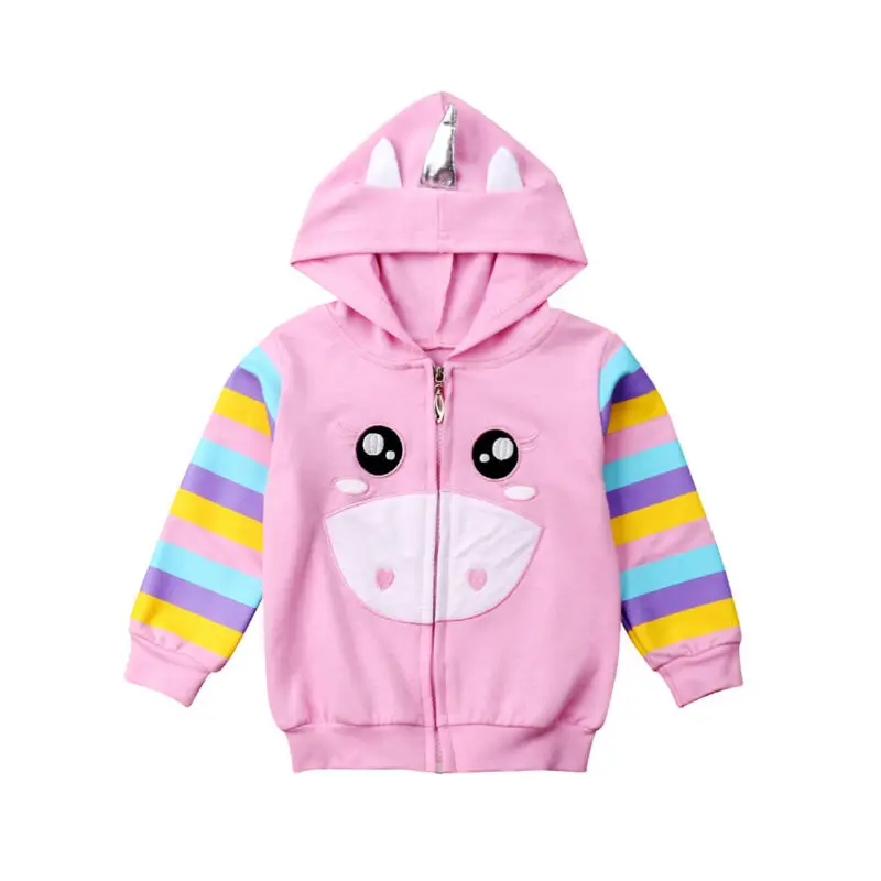 Spring Toddler Kids Girl Unicorn Hooded Tops Hoodie Jacket Coat Clothes 1-6Y | Детская одежда и обувь