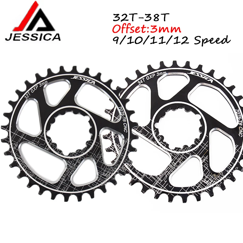 

JESSICA GXP Bike Chainring Narrow Wide 32T 34T 36/38T Aluminum Crankset MTB Road Bicycle 3mm Offset Fit XX1 X9 XO X01 BB30 Crank