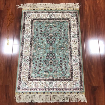 

2x3feet Handmade Silk Flooring Rug Traditional Handknotted Area Carpet