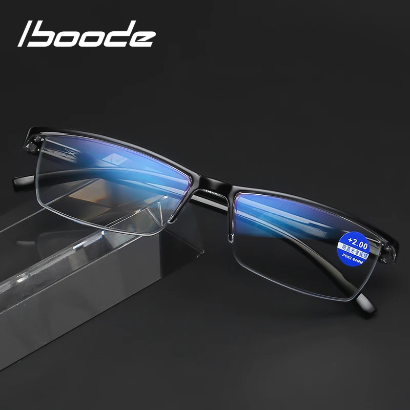 IBOODE полуоправы очки для чтения для женщин и мужчин квадратные полуоправы пресбиопические очки женские мужские очки для дальнозоркости оптика очки