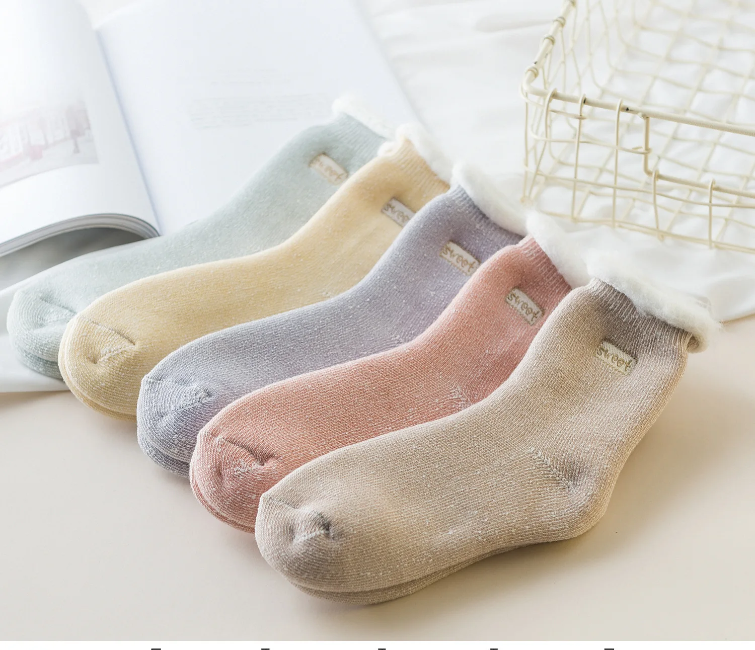 Модные Утепленные зимние носки женские теплые домашние теплые женские розовые носки для дам 093001