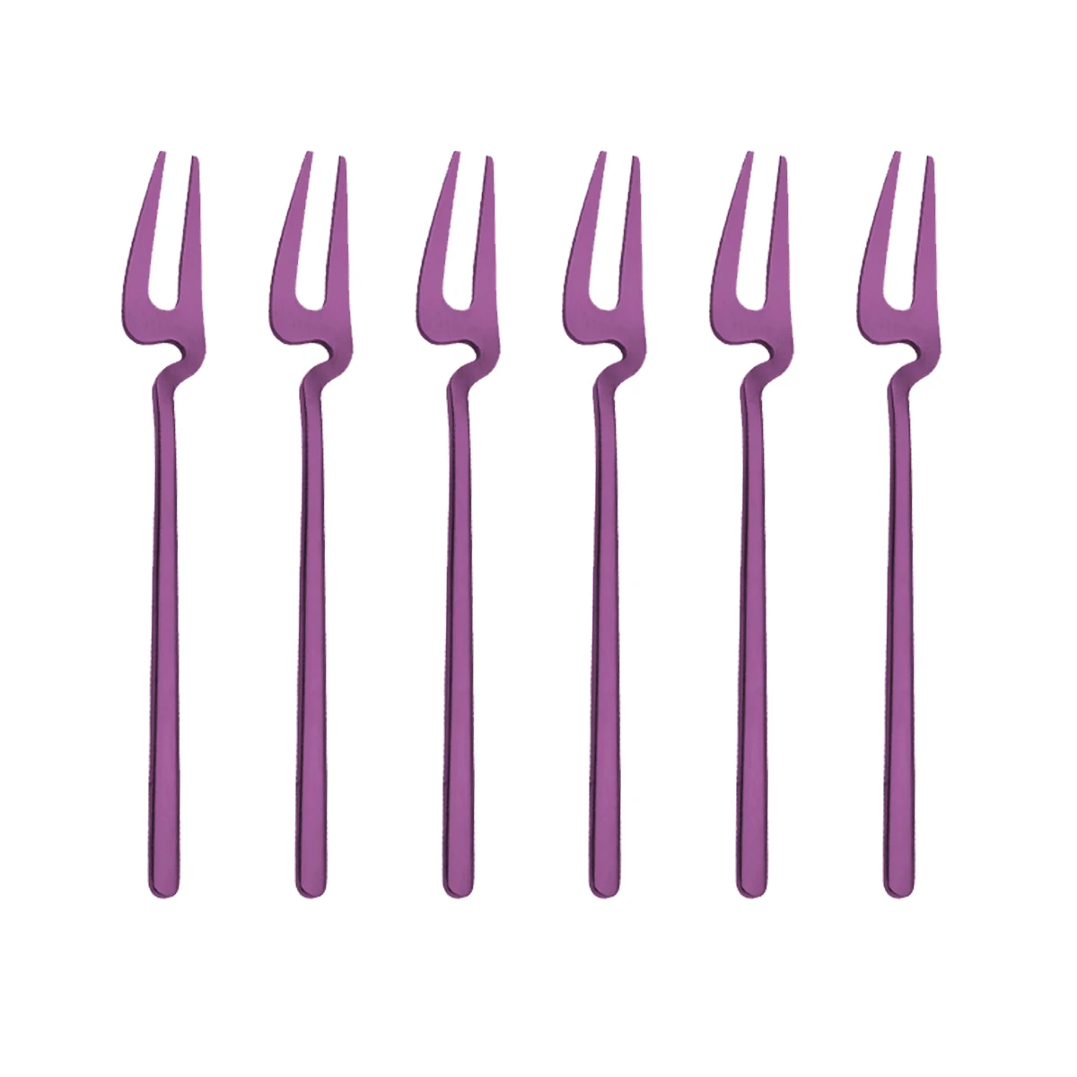 Set Posate 6 Pezzi In Acciaio Inossidabile - Forchette Da Tavola E Dessert - Ecologiche, Resistenti E Facili Da Pulire - Colore Acciaio/Nero