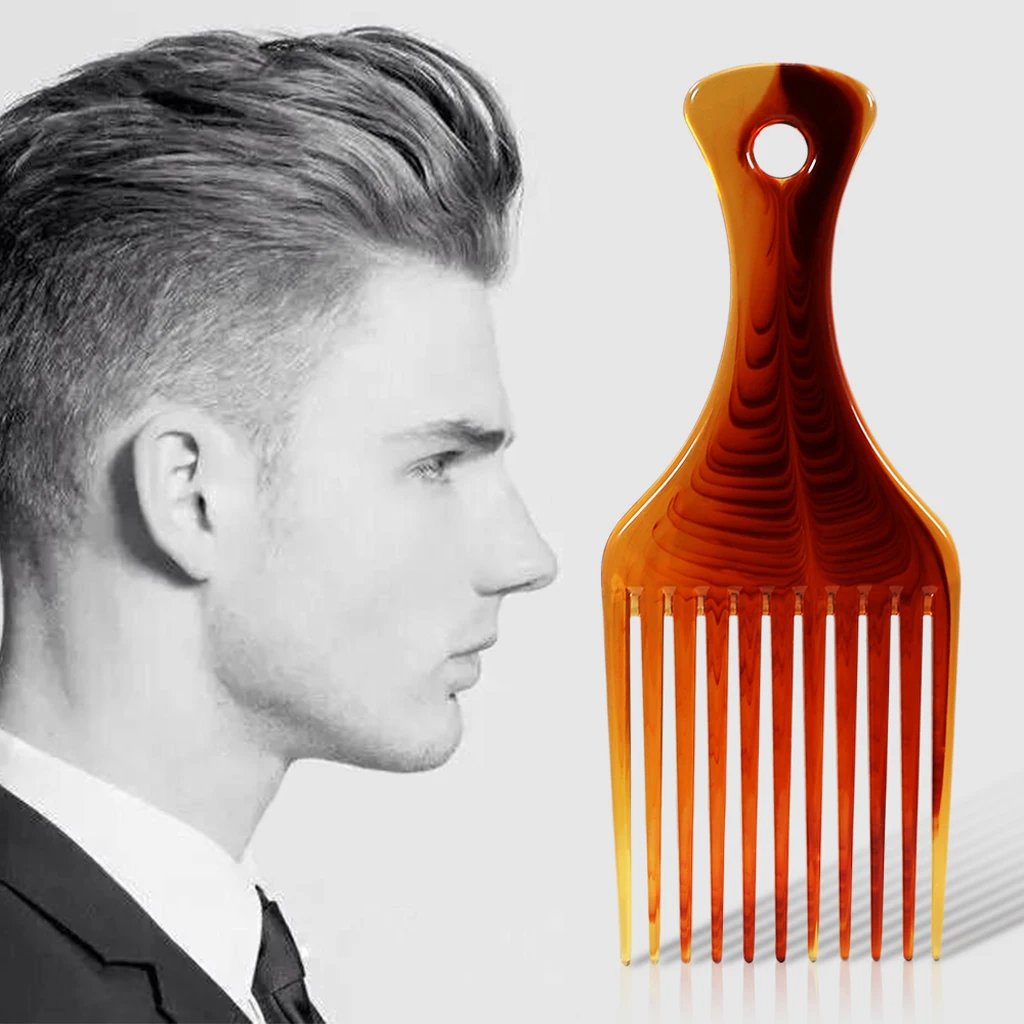 Pack of 2 Durable Long Handle Afro Pick Hair Comb Hairdressing Brush Slick Back Hair Style Brush Salon Home Portable Travel Comb