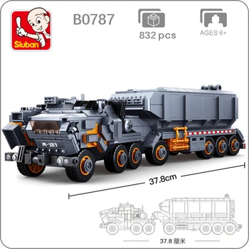

Sluban B0787 Model Bricks Space Transport Vehicle Car DIY 3D Model 832pcs Mini Building Blocks Bricks Toy for Children no Box