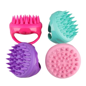

5 Colors Handheld Silicone Scalp Shampoo Massage Brush Washing Shower Hair Comb Mini Head Meridian Massage Comb