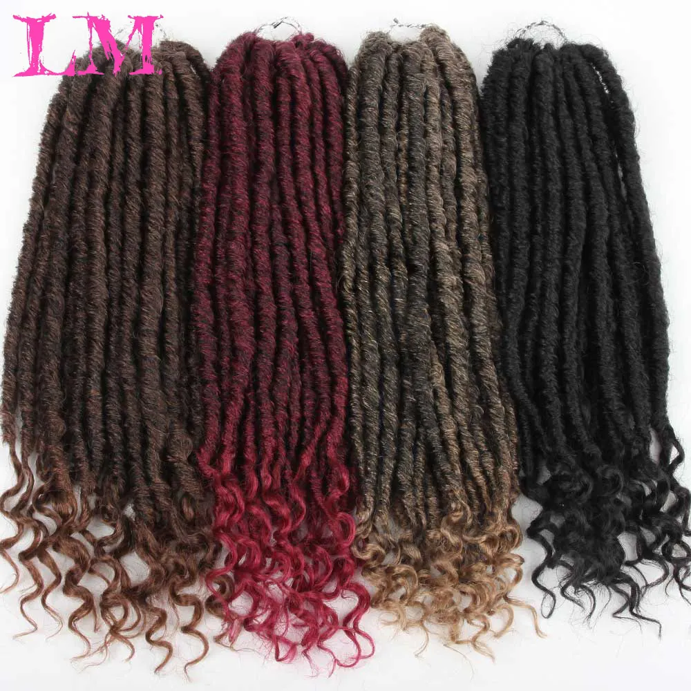 

LM Strands Fashion Afro Bohemian Synthetic Goddess Locs Crochet Hair Braid African Ombre Pre Stretched Braiding Hair Extensions