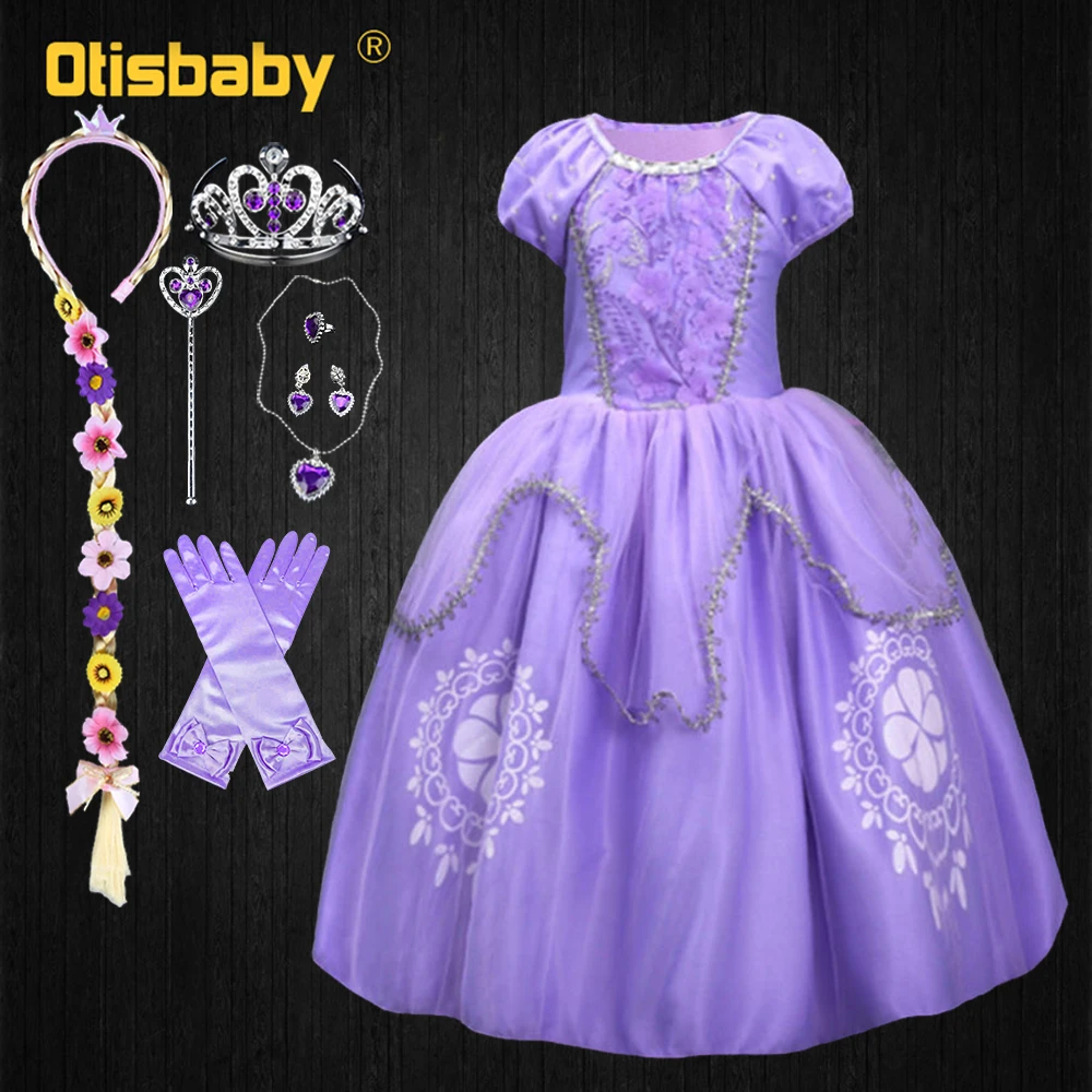 Kids Girls Princess Sofia Dress Rapunzel Dresses Ball Gown Long Party Dress Children Clothing Kids Halloween Cosplay Costume fancy baby dresses