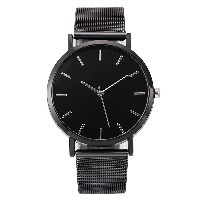 

AliExpress Men Women's Couples Stainless Steel Belt Quartz Watch Simple Casual Rose Gold Alloy Mesh Belt Watch