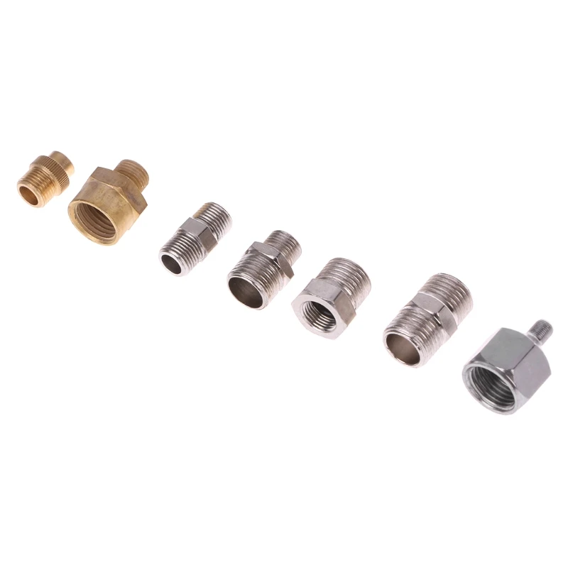 Professional 7pcs Airbrush Adaptor Kit Fitting Connector Set for Compressor & Airbrush Hose 