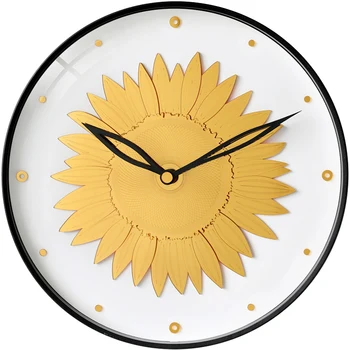 

Flowers Country Wall Clock Creative Luxury Living Room Home Clocks Metal Nordic Silent Reloj Cocina Pared Home Decoration AA50WC