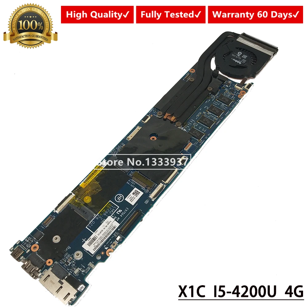 

00UR143 For lenovo thinkpad X1C X1 Carbon laptop motherboard LMQ-1 MB 12298-2 48.4LY26.021 with i5-4200 CPU 4G RAM Mainboard