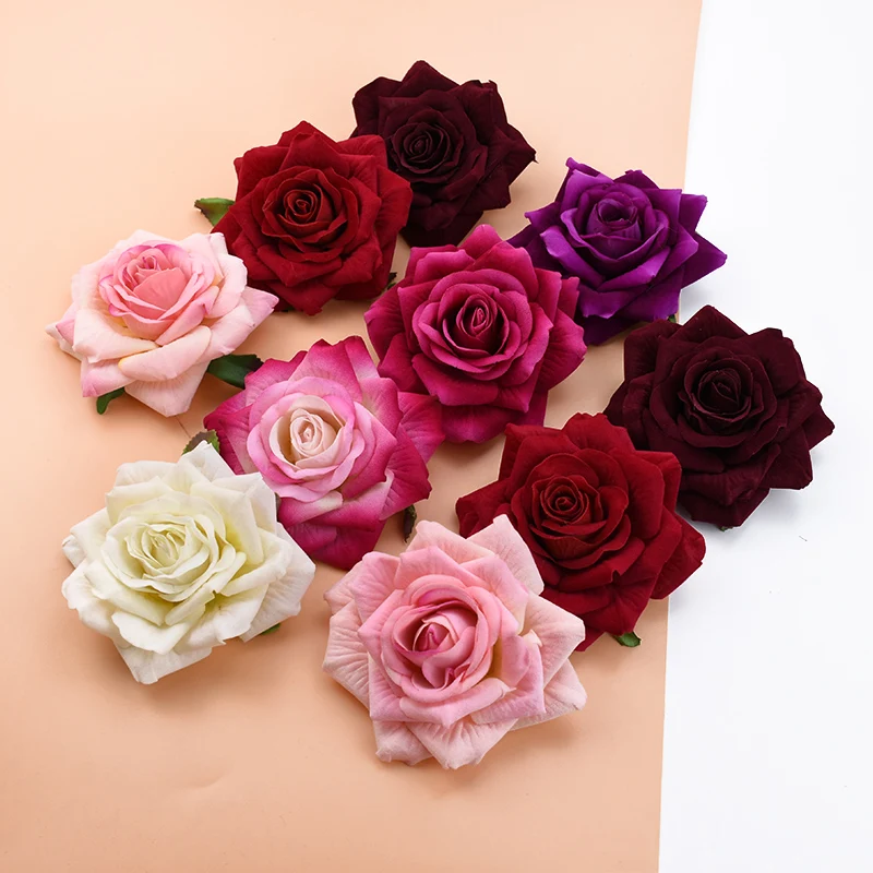 10pcs 10CM roses head wedding decorative flowers wall diy christmas decorations for home bride brooch artificial flowers cheap