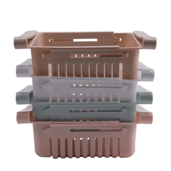 

4 Space Saver Fridge Freezer Cupboard Kitchen Organizer Storage Rack Shelf Holder