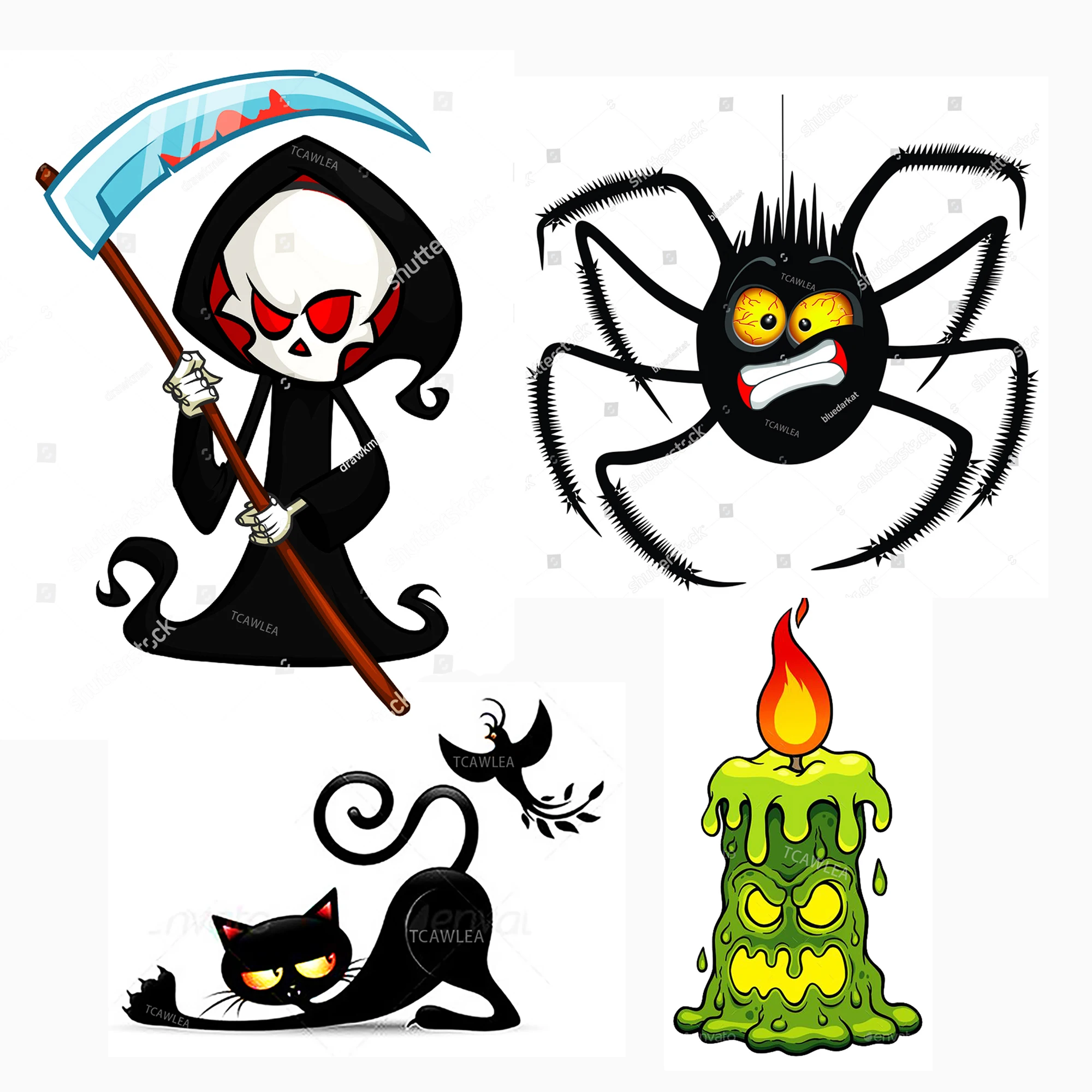 Grim Reaper Паук кошка Тыква свеча Ведьма призрак металл резка штампы Хэллоуин Кукла