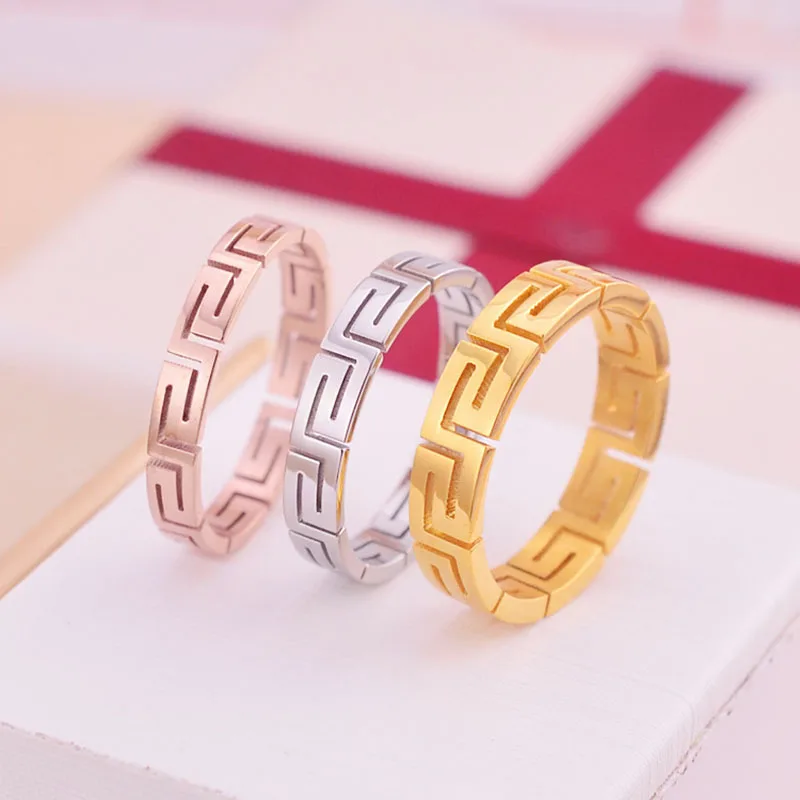 Luxurious Korea Fashion New Punk Boho Ring Hollow Irregular Lines Christmas Party Halloween Wedding Rings for Women Wholesale | Украшения и