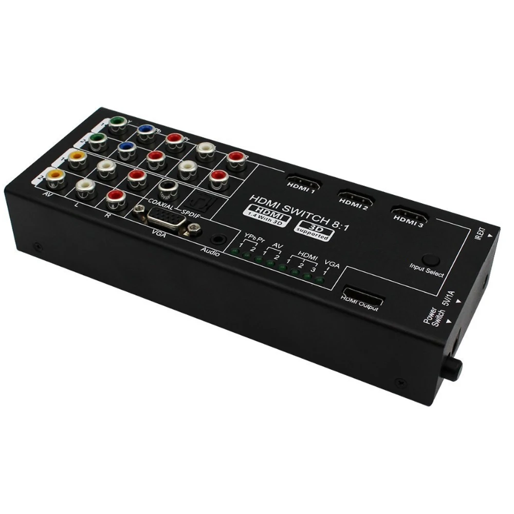 Все в HDMI конвертер переключатель коробка композитный AV компонент Ypbpr