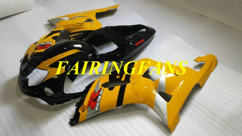 Привет-класс обтекатель для GSXR600 750 K1 01 02 03 GSXR 600 GSXR750 2001 2002 2003 желто-черные Обтекатели Кузов+ подарки SH25