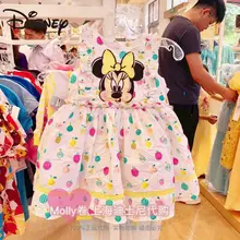 Minnie Fruit Cartoon Sleeveless T-shirt Baby Dress Disney Mini T-shirt Women T-shirt Cartoon Cute Small Skirt Child Girl