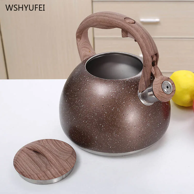 3L Открытый походный чайник из нержавеющей стали со свистком в форме звезды, чайники для воды, индукционная плита, свистки, чайник для воды, домашний кухонный чайник