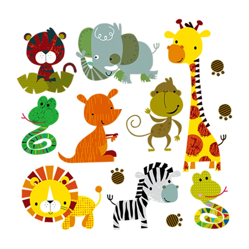 NEW Animal Stickers On Clothes Kids DIY Patches Iron On Vinyl On T-shirt Elephant Lion Washable Patches Badge Iron On Parches 5pcs custom iron on transfers for clothing diy thermo stickers appliques for t shirt parches brand logo patches on clothes shoes