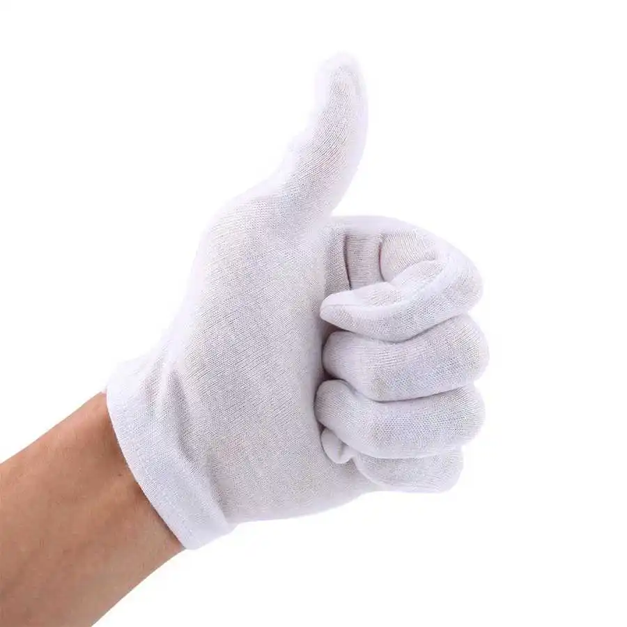 scissors tijeras 12 Pairs Practical Cotton Work Safety Glove for Coin Jewelry Silver Inspection Protection Hand Tools | Инструменты