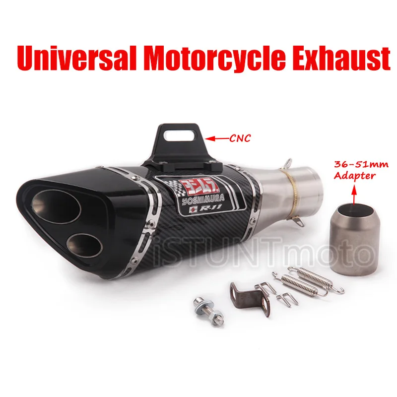 51mm Inlet Universal Motorcycle Yoshimura Exhaust Pipe Escape Modified Muffler For NINJA400 502C NK605 CBR250R GSXR250 R25 R3 R6