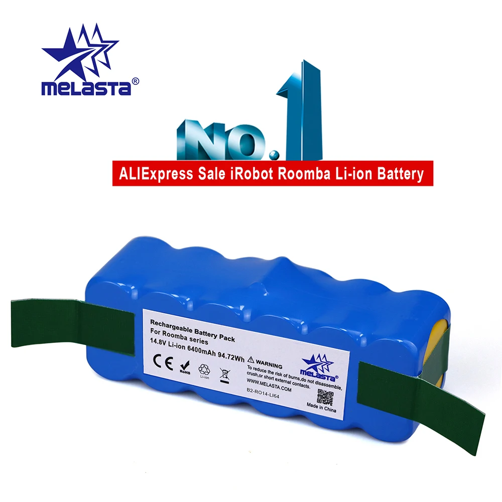 6.4Ah 14,8 V li-ion Батарея для iRobot Roomba 500 600 700 800 Series 510 530 550 560 580 620 630 650 760 770 780 790 870 880 R3