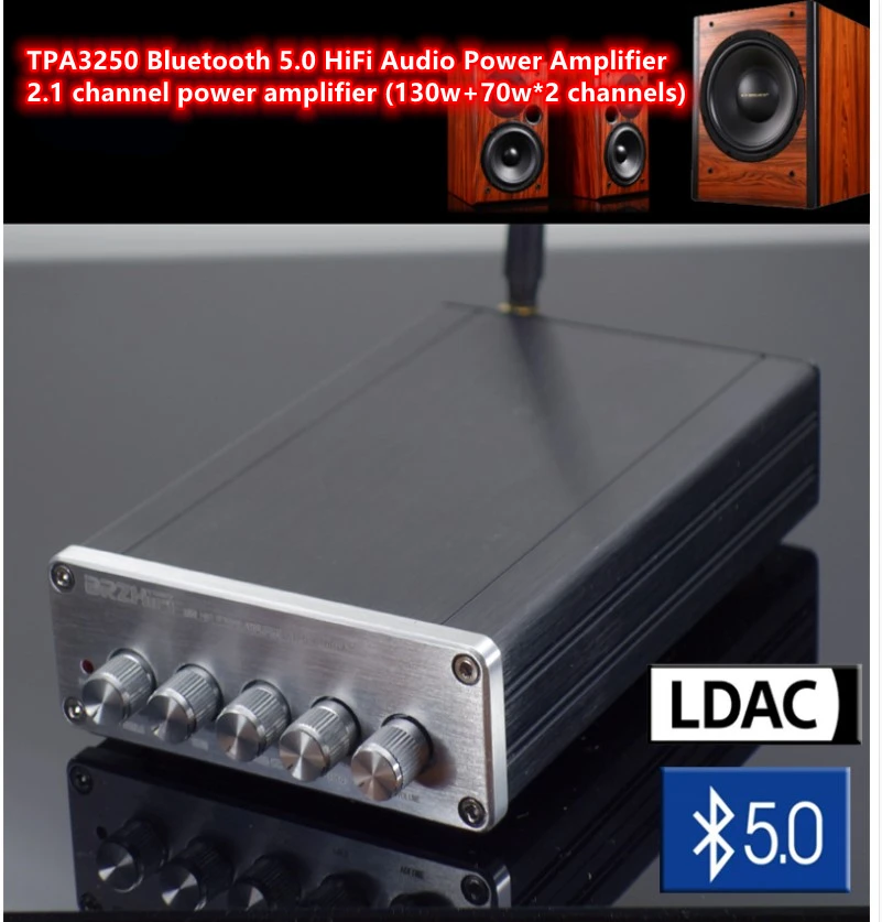 Новинка 2021 стереоусилитель LDAC Bluetooth 5 0 TPA3250 2 1 130 Вт бас + 70 * канала | Электроника