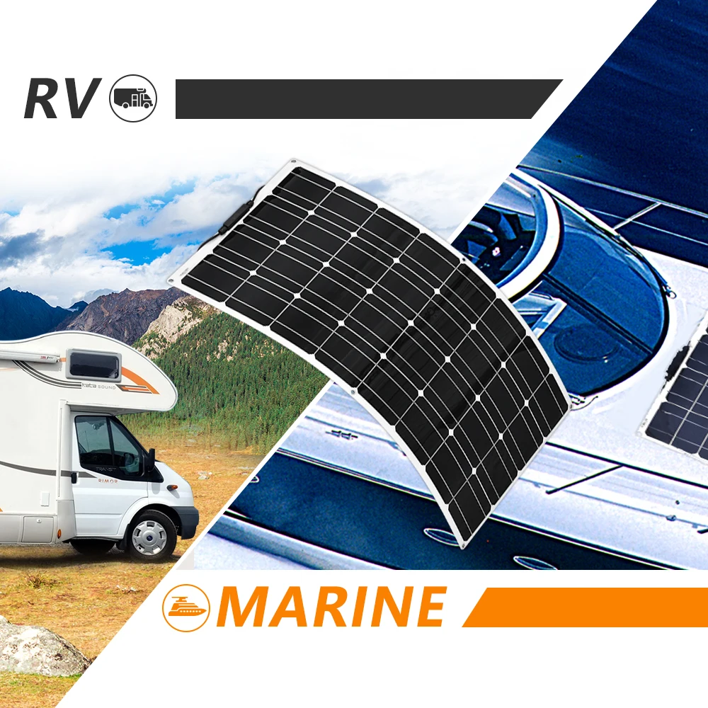 100w 12V Панели солнечные гибкий батареи из монокристаллического кремния для RV