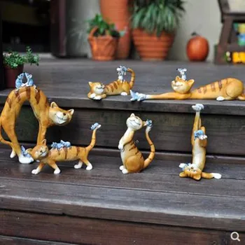 

The cat and the mouse resin crafts, cartoon animal study, bedroom decoration