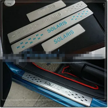 

High quality stainless steel car Scuff Plate/door cover outside door sill For 2011-2016 Hyundai VERNA Solaris Car styling