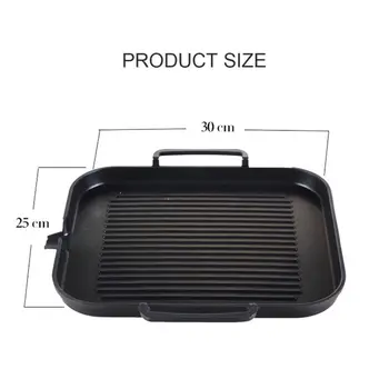 

Baking Pan Square Barbecue Pan Teppanyaki Smoke-free Non-stick Barbecue Pan Cooker Portable Outdoor Barbecue Frying Pan Durable