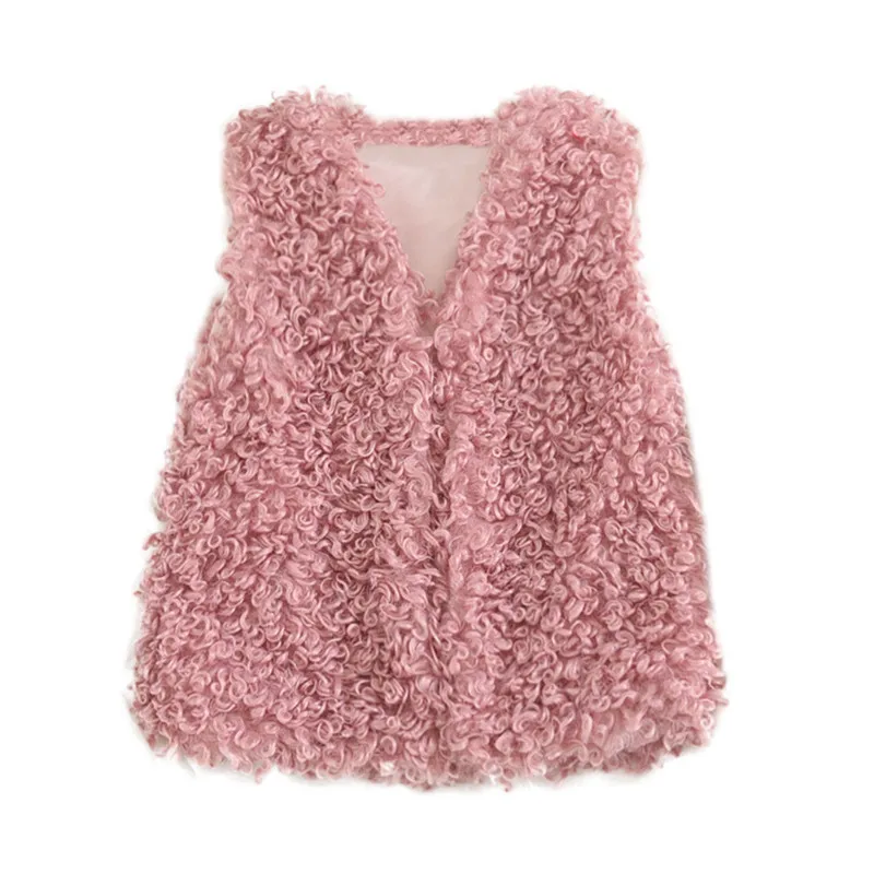 Hot Pink Осенне-зимнее теплое модное пальто для маленьких девочек куртка без рукавов Милая плотная одежда, верхняя одежда для девочек хорошего качества - Цвет: Hot Pink