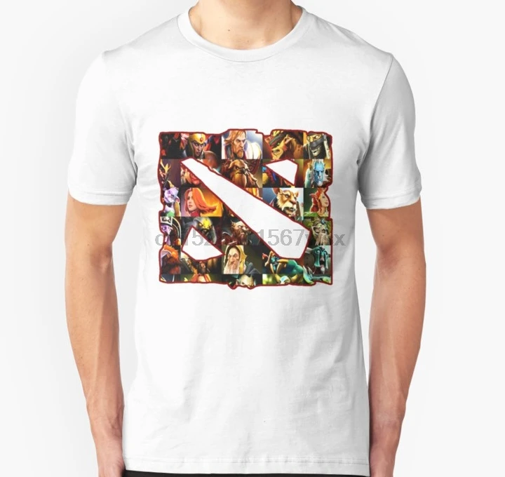 Мужская футболка с коротким рукавом и логотипом DOTA 2 унисекс героем женская топы |