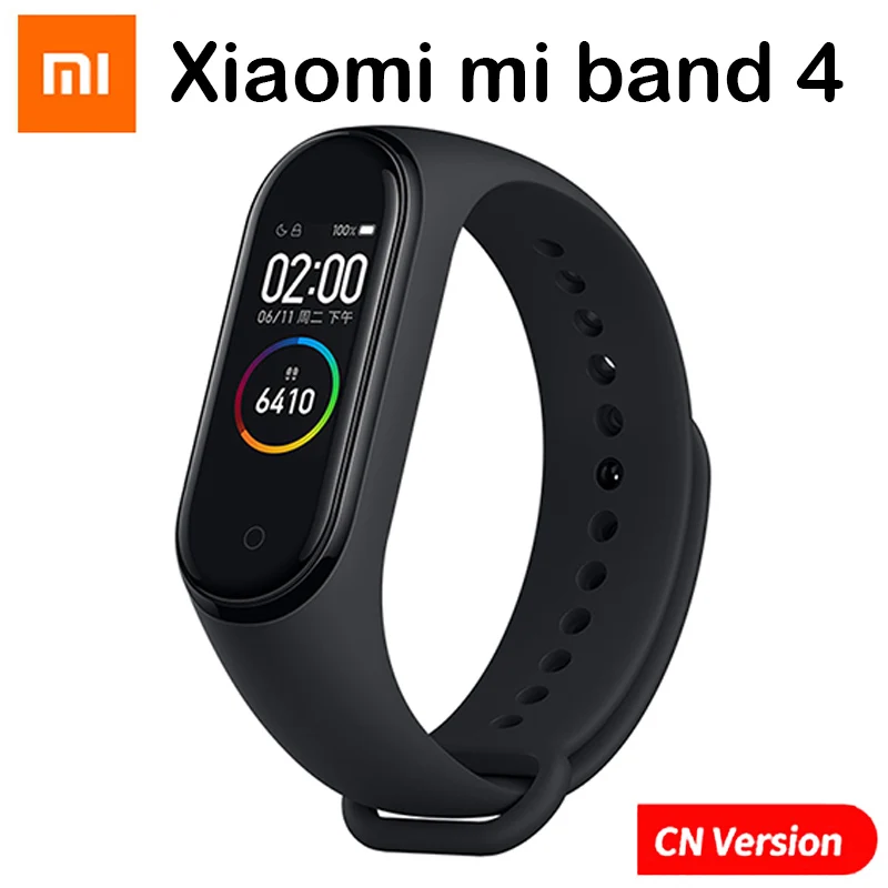 Xiaomi mi-браслет 4 и 3 Смарт-браслет mi Band Браслет пульсометр фитнес-трек сенсорный экран pulsera умные часы - Цвет: mi band 4(CN)