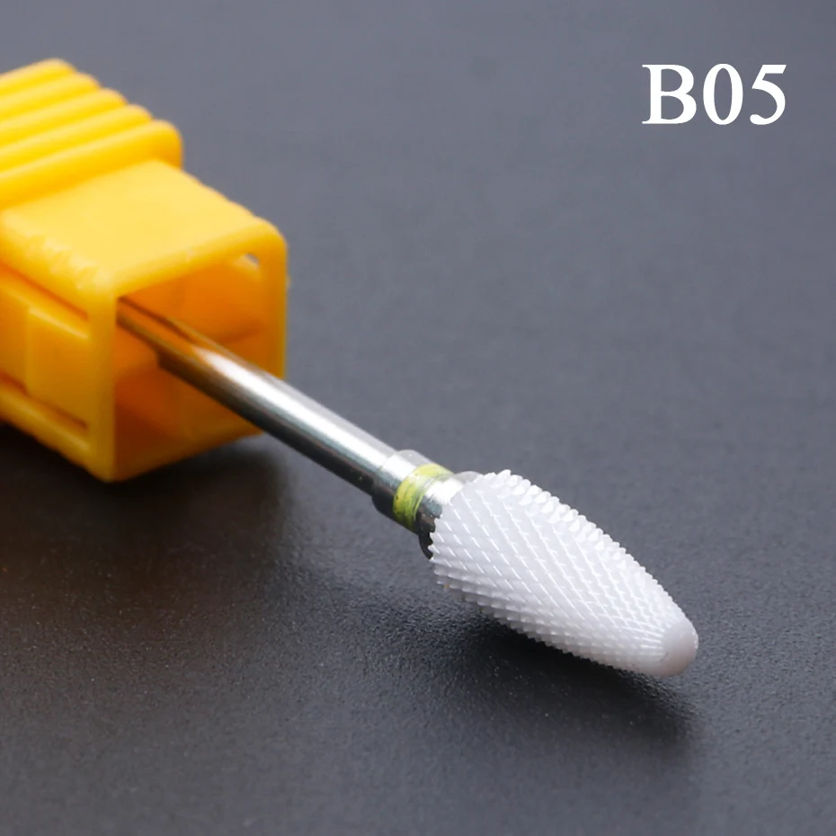 Керамический s сверло для ногтей маникюрный станок вращающийся керамический Фрезерный резак для удаления ногтей шлифовальная Шлифовальная головка инструменты для дизайна ногтей BEB01-23 - Цвет: B05