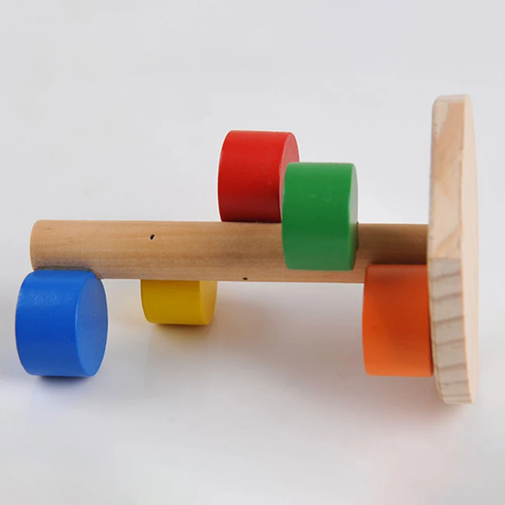 Craft Fun Play Scaling Animal Pet Toy Random Color Swivel Colorful Novelty Molar Wooden Ladder Bridge Non Toxic